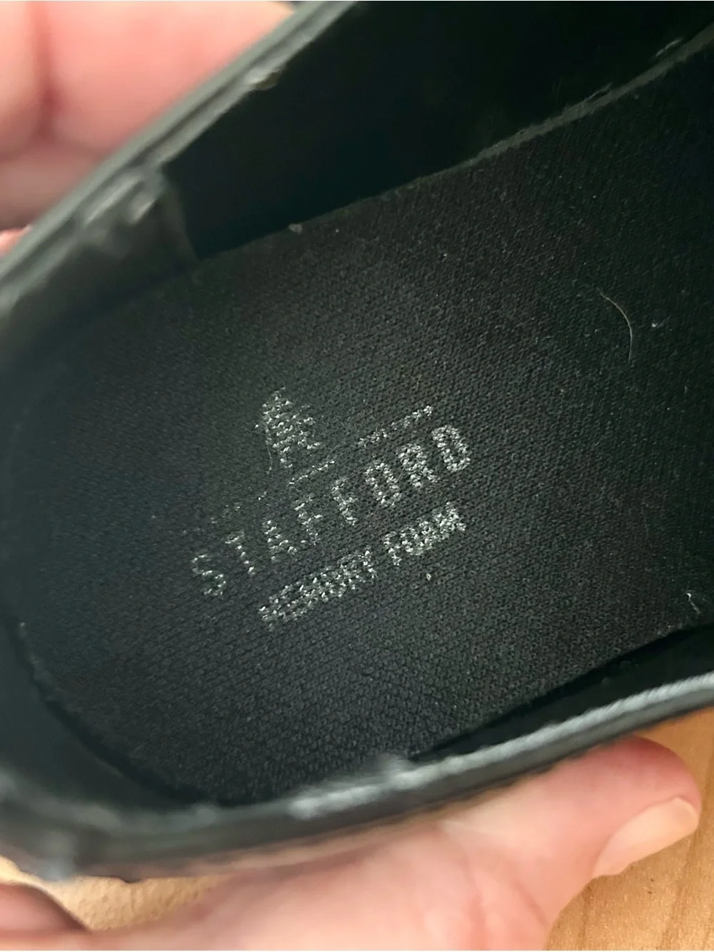 Stafford Black Leather Cap-Toe Oxford Dress Shoes memory foam boys sz 4 Dane jr